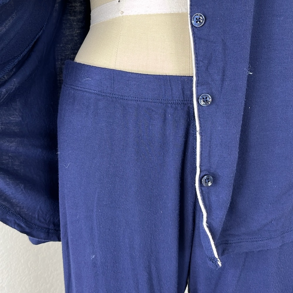 Nordstrom Rack Contrast Piping Long Sleeve Pajama Set Pants - Picture 4 of 9